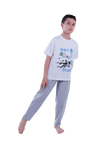 Boys Short Sleeve Pajama with Shorts and Pants - Bright White