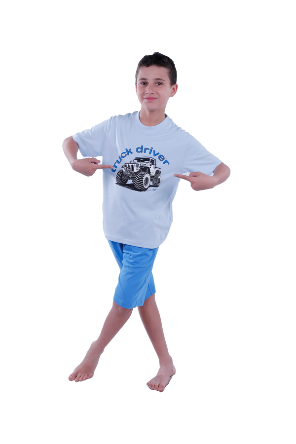 Boys Short Sleeve Pajama with Shorts and Pants -Nantucket Breeze