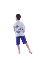 Load image into Gallery viewer, Boys Short Sleeve Pajama with Shorts - Cool Gray 4C Melange
