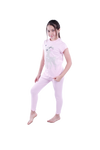 Girls Short Sleeve Pajama with Rib Legging - Ballerina
