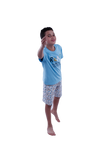 Boys Short Sleeve Pajama with Shorts - Cabana Blue