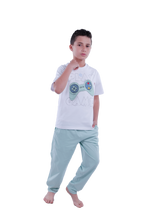 Load image into Gallery viewer, Boys Short Sleeve Pajama with Shorts and Pants - Cameo Green
