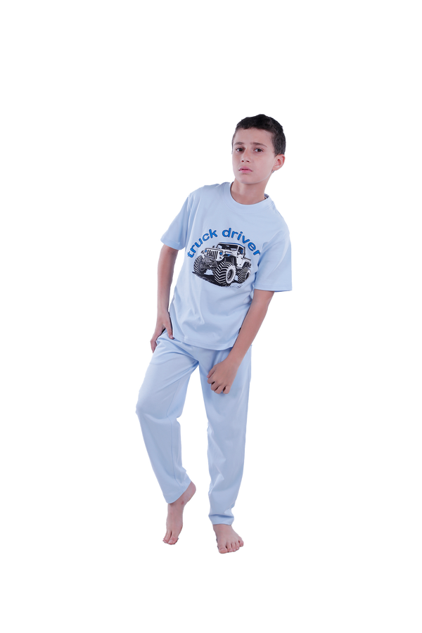 Boys Short Sleeve Pajama with Shorts and Pants -Nantucket Breeze