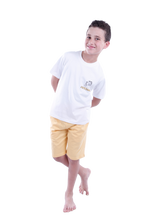 Load image into Gallery viewer, Boys Short Sleeve Pajama with Shorts - Bright White
