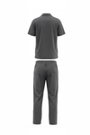 Men Lapel Pajama Set with Pants – Cool Grey 11C
