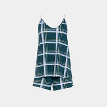 Load image into Gallery viewer, SLIP PAJAMA WITH SHORT Green plaids
