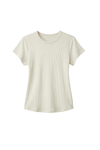 Women Short Sleeve Rib Undershirt – Bright White