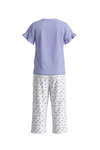 بيجامة بناتي تيشيرت نص كم بكشكشة مع بنطلون برمودا Baby Lavender – نعومة هادئة بلمسة أنثوية