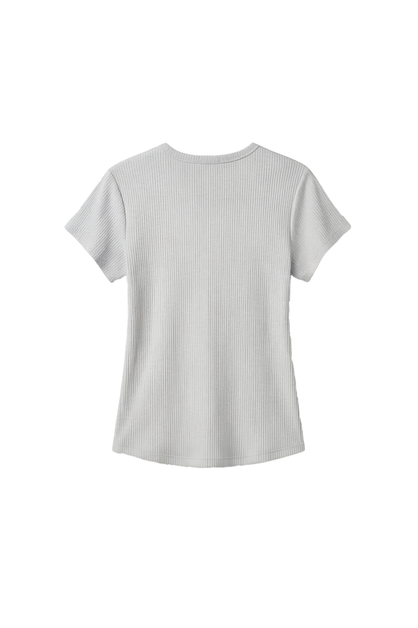 Women Short Sleeve Rib Undershirt – Whitecap Gray