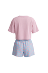 Women SS Oversize Cropped T-Shirt with Wide-Leg Shorts Pajama Set – Ballerina