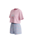 Women SS Oversize Cropped T-Shirt with Wide-Leg Shorts Pajama Set – Ballerina