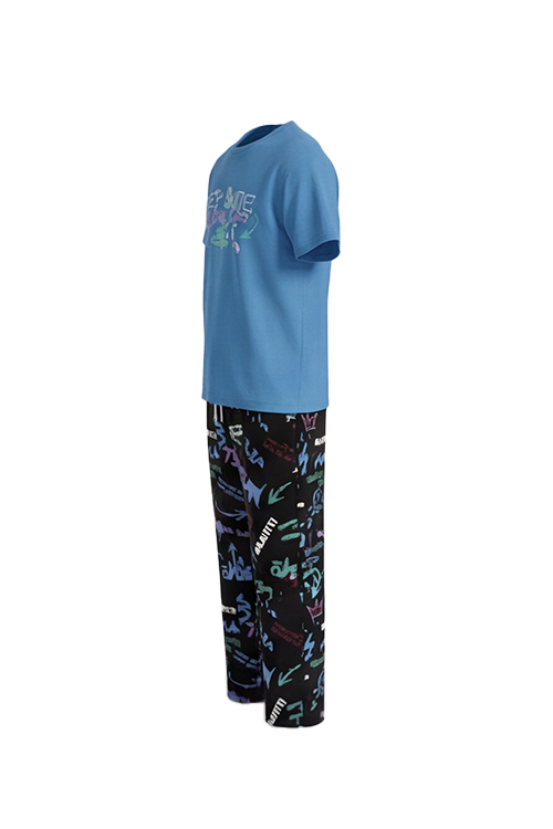 Boys SS Round Neck T-Shirt with Pants Pajama Set – All Aboard