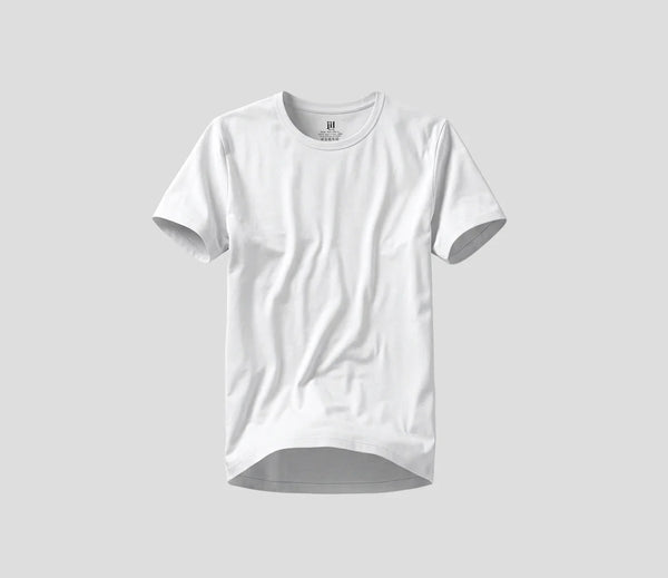 Men's White Gold Mercerized Cotton Short Sleeve T-Shirt - White | Model 1315