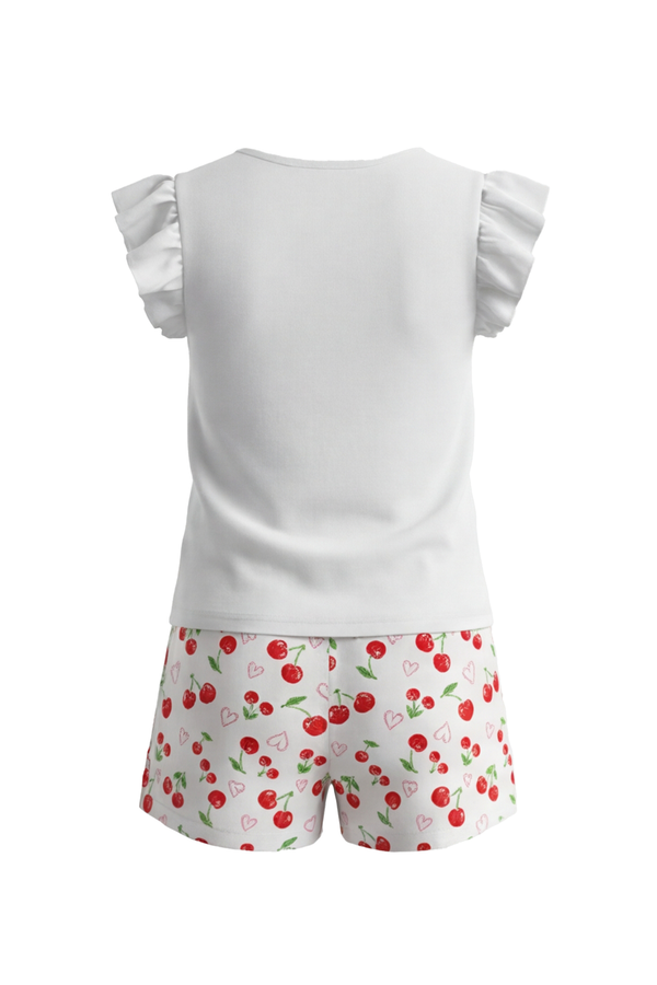 Girls Ruffle Cap Sleeve With Short Pajama Set – Mellow Yellow