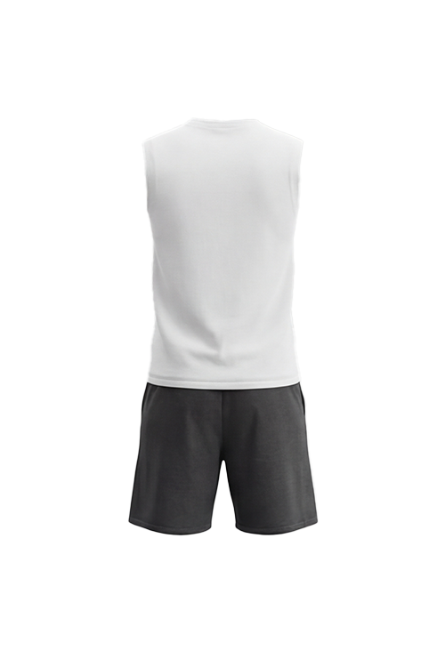 Boys Sleeveless Top with Short Pajama Set – Bright White