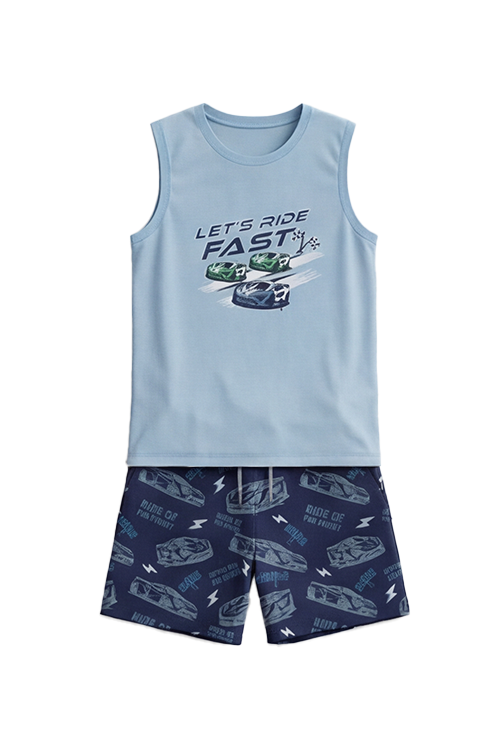 Boys Sleeveless Top With Short Pajama Set – Skyride