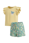 Girls Ruffle Cap Sleeve With Short Pajama Set – Mellow Yellow