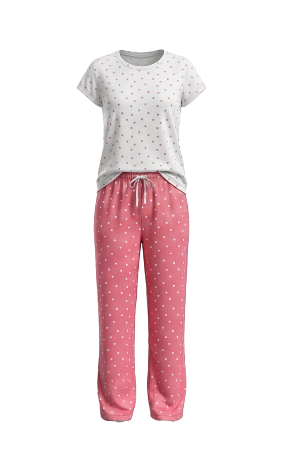 Women SS T-Shirt with Pants Pajama Set – Light Hearts