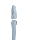 Men Cotton Pajama Set with Pants – Blue Chevron