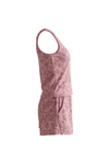 Women Tank Top with Wide-Leg Short Pajama Set – Pink Hibiscus