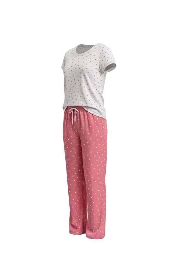 Women SS T-Shirt with Pants Pajama Set – Light Hearts