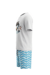 Boys SS Round Neck T-Shirt with Short Pajama Set – Bright White