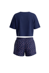 Women Short Sleeve Cotton Pajama Set – Blue Depths