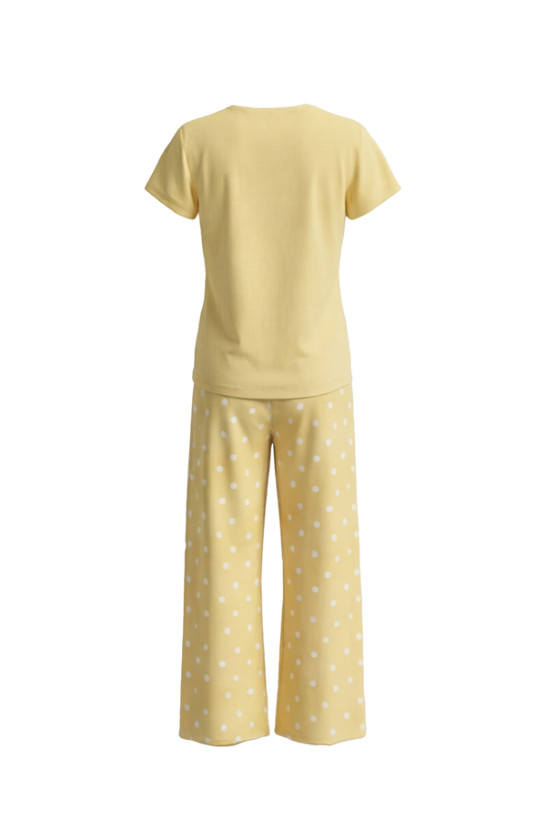 Girls SS T-Shirt With Rib Legging Pajama Set – Mellow Yellow