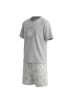 Boys SS Round Neck T-Shirt with Short Pajama Set – Glacier Gray