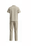 Men V-Neck Polo Pajama Set with Pants – Brown Tribe