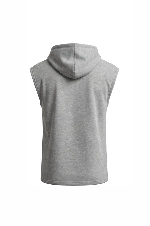 Men Sleeveless Hoodie – Cool Gray 4C