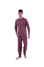 Load image into Gallery viewer, Men Long Sleeve Pajamas with PANTS Bitter Chocolate
