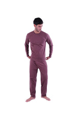 Load image into Gallery viewer, Men Long Sleeve Pajamas with PANTS Bitter Chocolate
