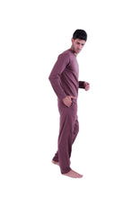 Load image into Gallery viewer, Men Long Sleeve Pajamas with PANTS Bitter Chocolate
