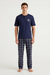 Men Cotton Pajama Set with Pants – Naval Academy