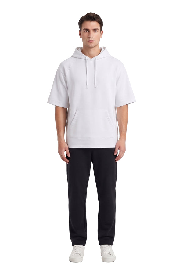 Men Short Sleeve Hoodie – Bright White