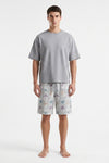 Men Oversized Cotton Pajama Set – Glacier Gray