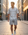 Men Oversized Waffle Pajama Set – Lavender Tree