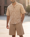 Men Oversized Waffle Pajama Set – Light Africa