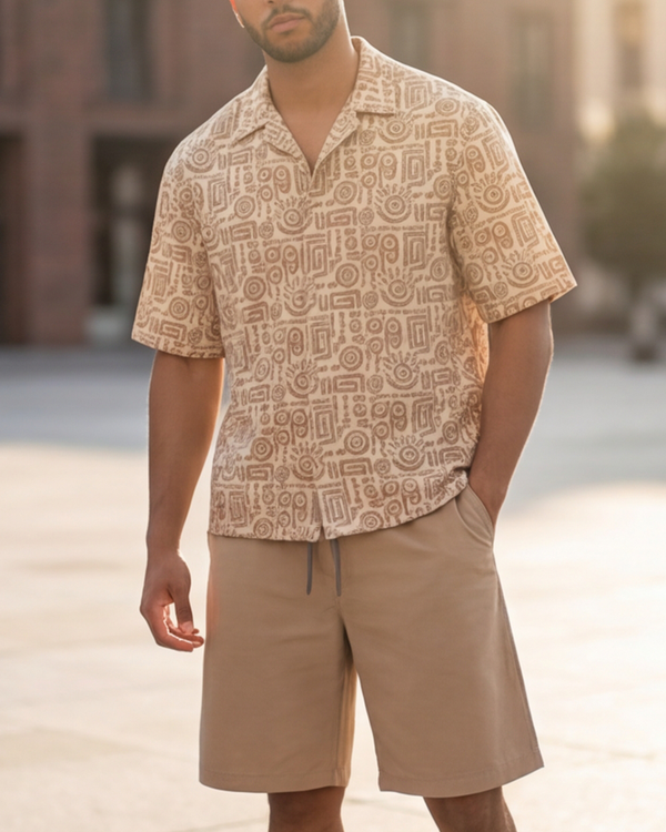 Men Oversized Waffle Pajama Set – Light Africa