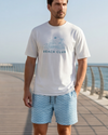 Men Round Neck Cotton Pajama Set – Bright White