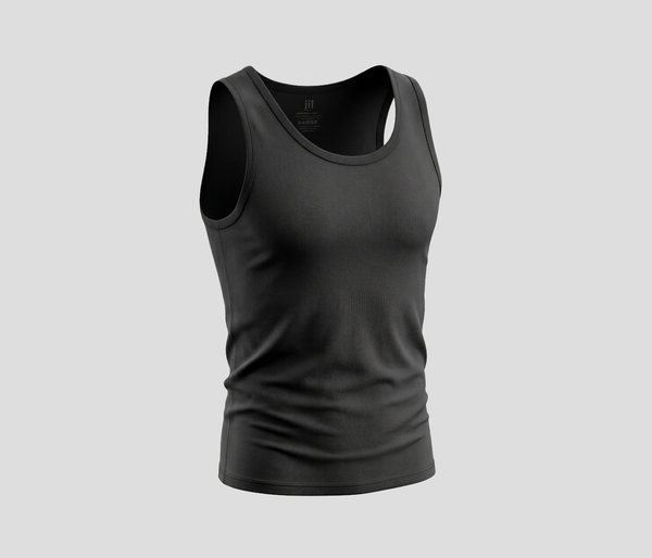 فانله رجالي بدون أكمام باللون الأسود