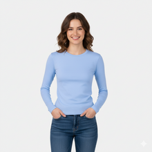 تحميل الصورة إلى عارض المعرض، شيرت طويل الاكمام باللون الأزرق