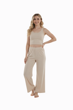 تحميل الصورة إلى عارض المعرض، Women Tank Top Rib Pajama - White Cap Gray