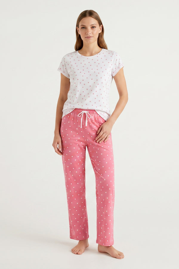 Women SS T-Shirt with Pants Pajama Set – Light Hearts