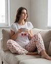 Women SS T-Shirt with Pants Pajama Set – Bright White