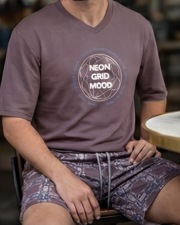 Men V-Neck Cotton Pajama Set – Flint