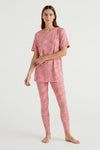 Women Oversize T-Shirt with Legging Pajama Set – Pink Lilly
