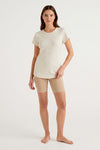 Women Short Sleeve Rib Undershirt – Bright White
