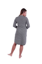 Load image into Gallery viewer, Women LS Dress Black Houndstooth
